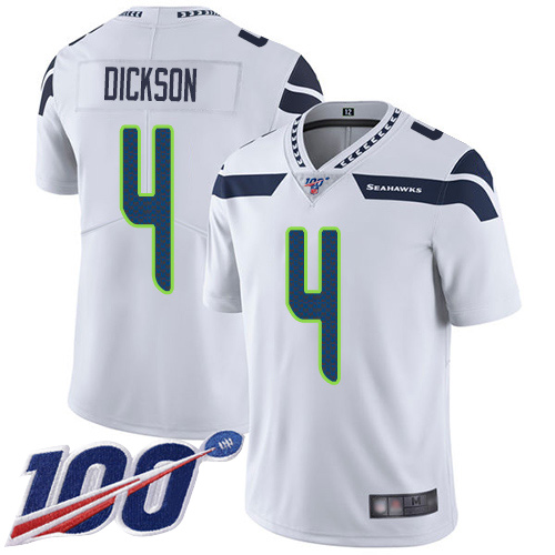 Seattle Seahawks Limited White Men Michael Dickson Road Jersey NFL Football 4 100th Season Vapor Untouchable